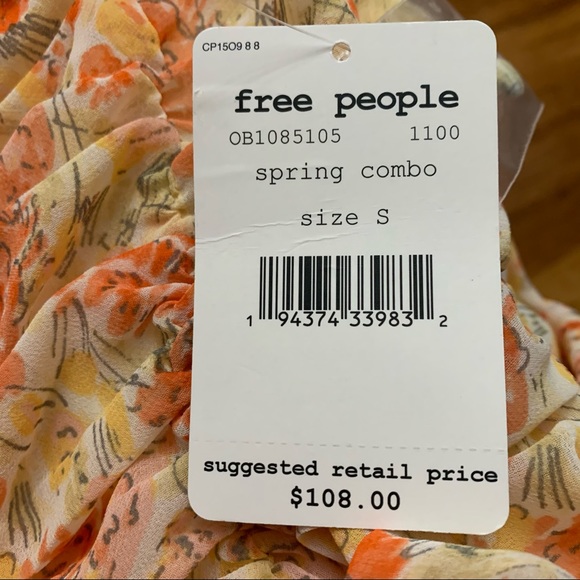 Free People Mabel Printed Blouse in Spring Combo - Picture 6 of 8